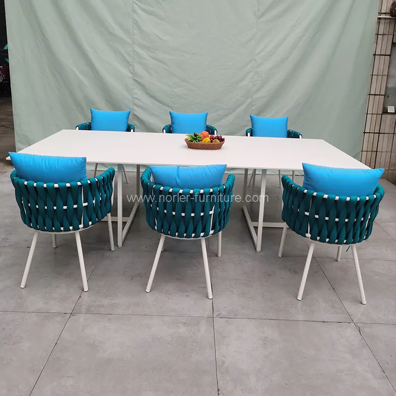 Üst düzey açık ip dokuma alüminyum yemek seti