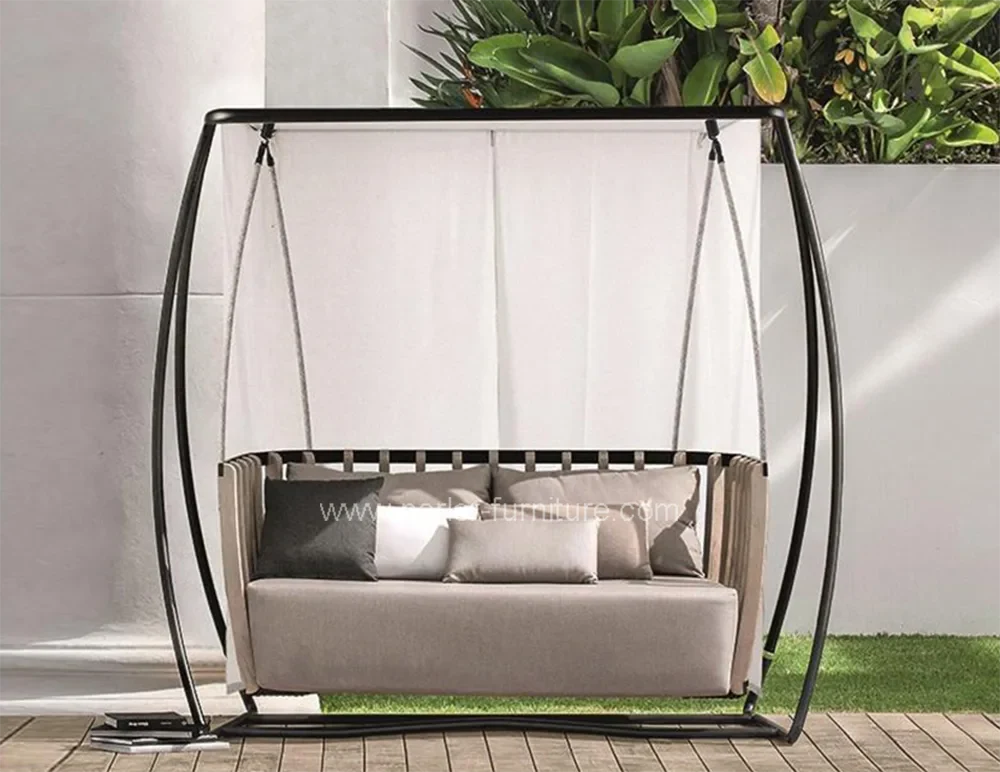 Outdoor Aluminum Frame Rope Adumbrate Swing Chair