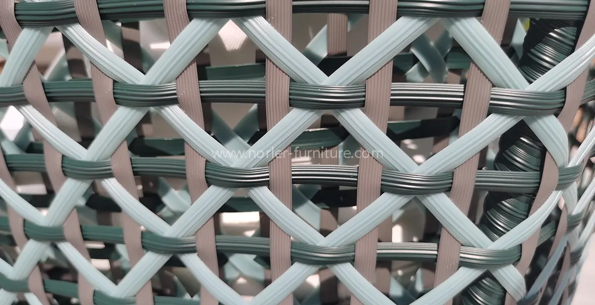 Outdoor Teak Aluminum Frame PE Rattan Dining Set