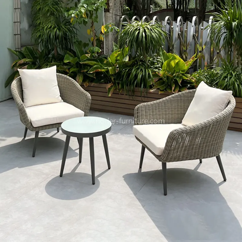 Boş zaman dış mekan alüminyum çerçeve pe rattan balkon seti