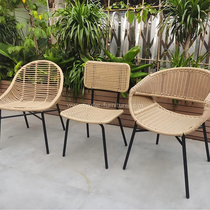 Lüks açık alüminyum çerçeve rattan balkon sandalyesi
