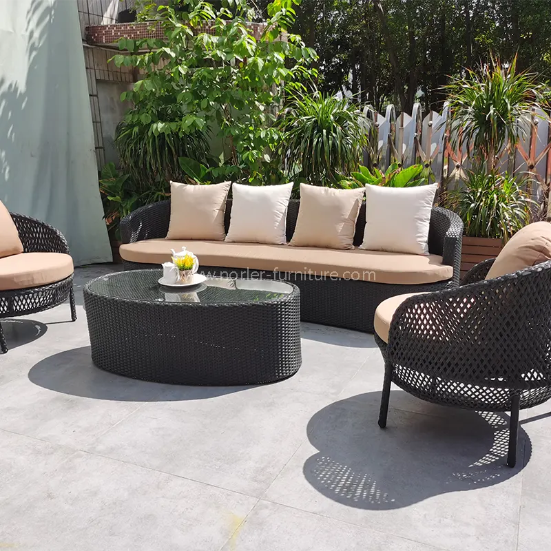 Modern Pe Rattan Courtyard Balkon Dış Çeky