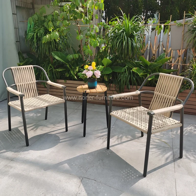 Açık alüminyum çerçeve pe rattan balkon seti