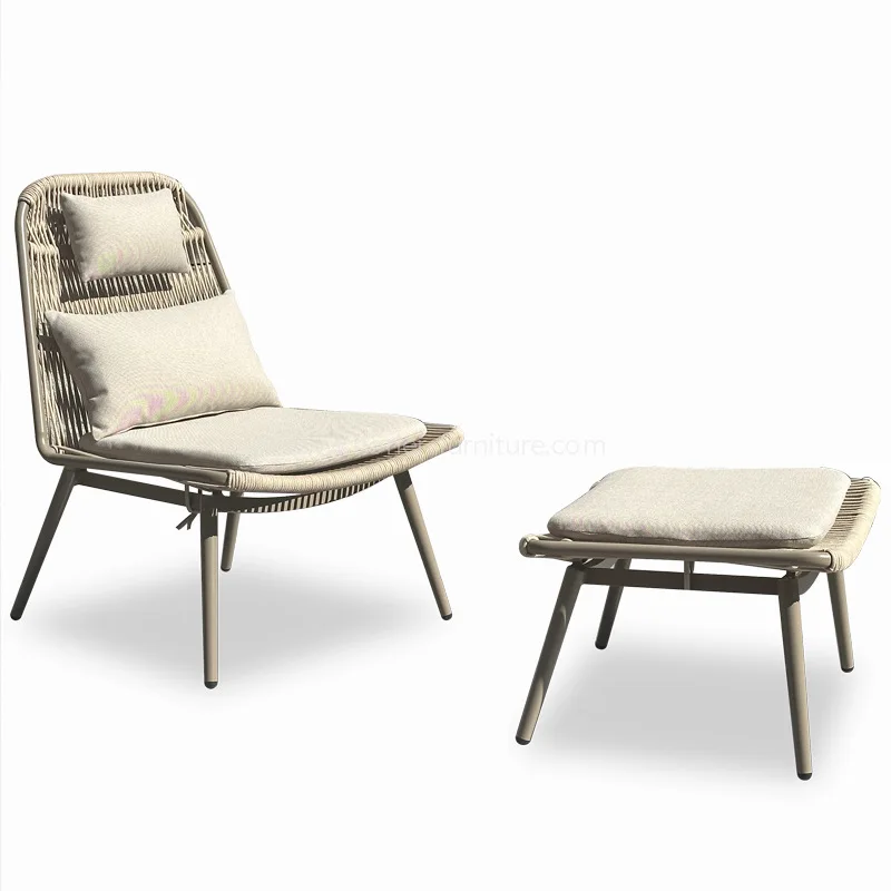 Açık alüminyum ip dokuma boş zaman sandalye seti