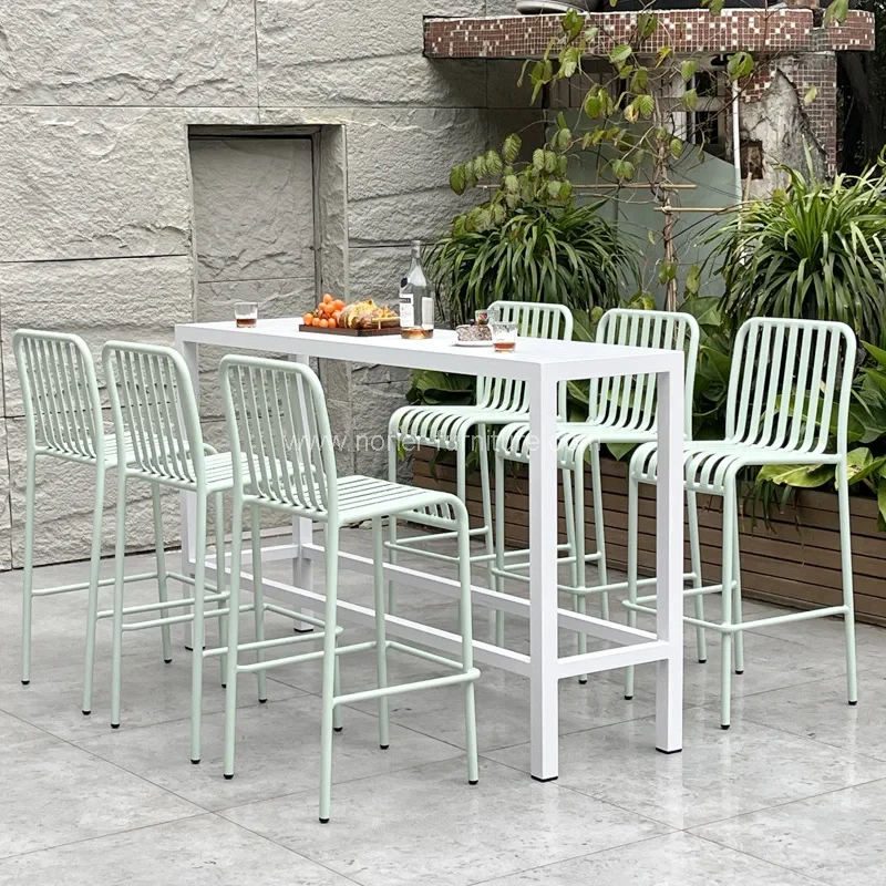 Açık bahçe balkon eğlence alüminyum bar sandalye