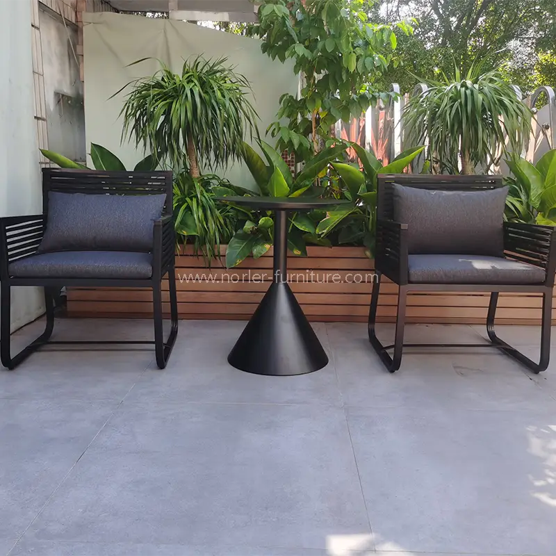 Açık modern eğlence tasarımı alüminyum çerçeve dokuma kemer balkon seti