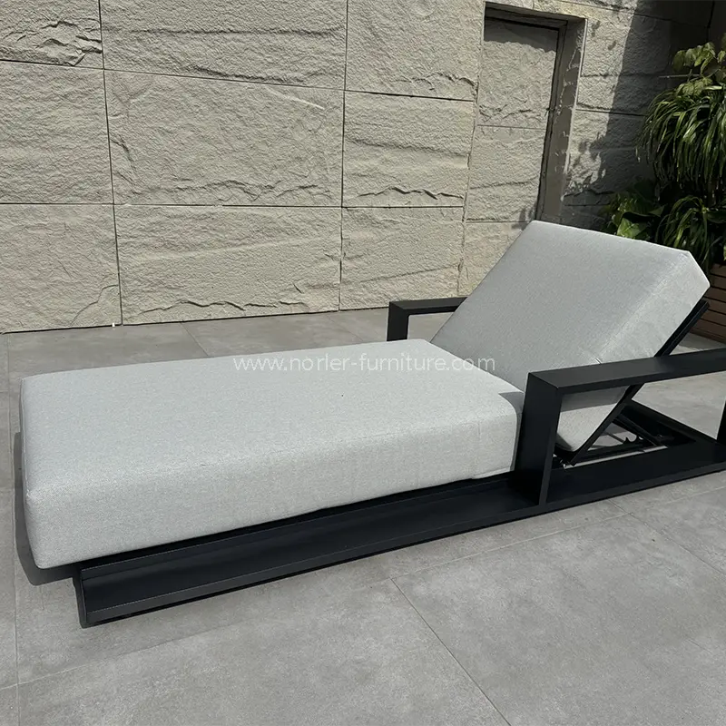 Açık modern lüks alüminyum çerçeve güneş şezlong